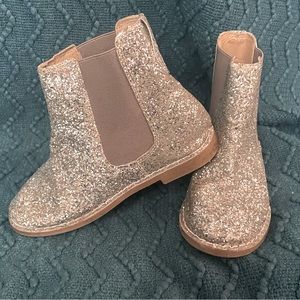 Silver glitter girls boots